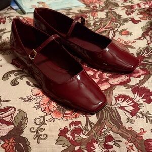 Chic Burgundy Mary Jane Flats